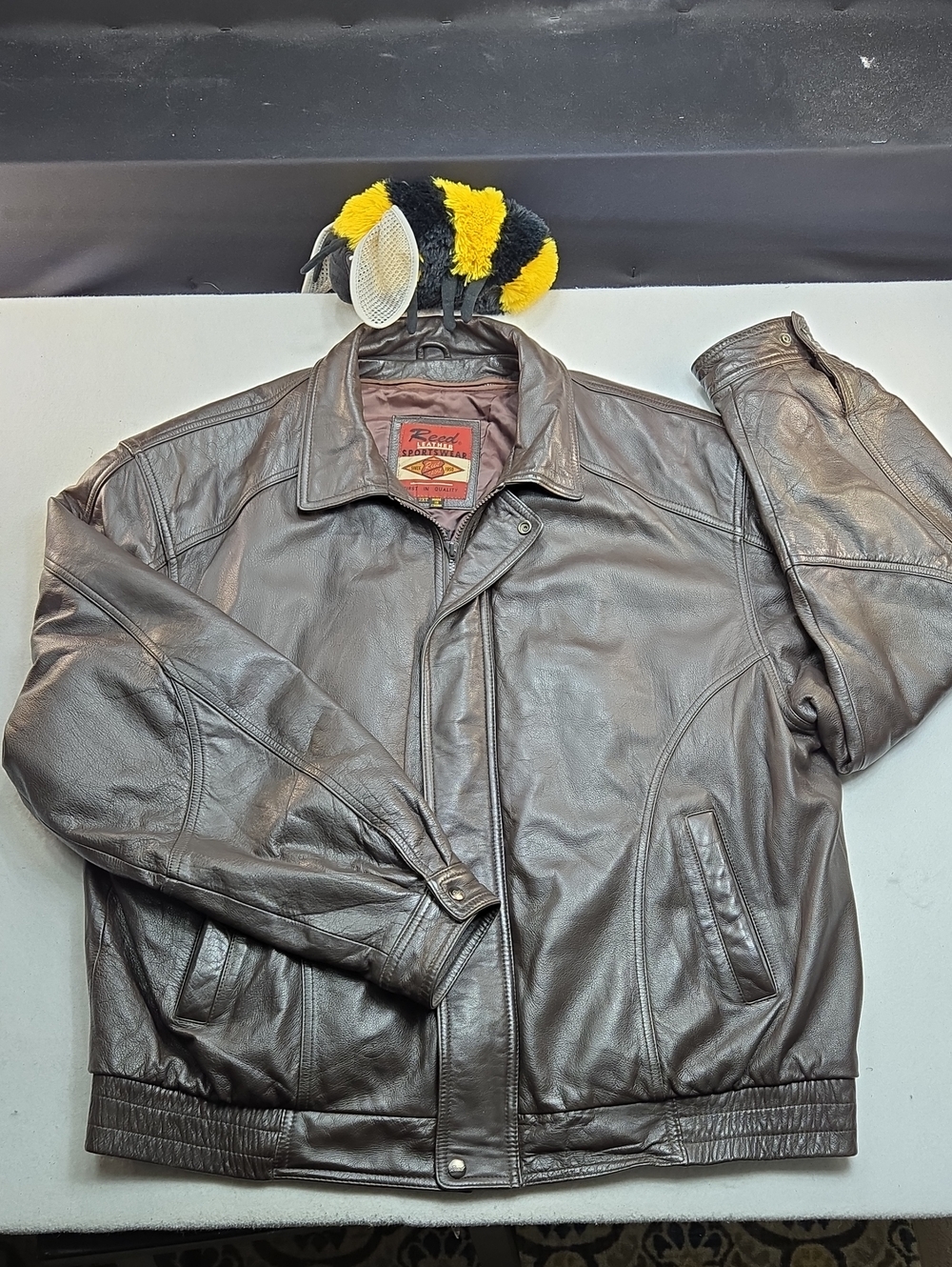 Reed Leather Sportswear Dark Brown Bomber Jacket (2X Tall)